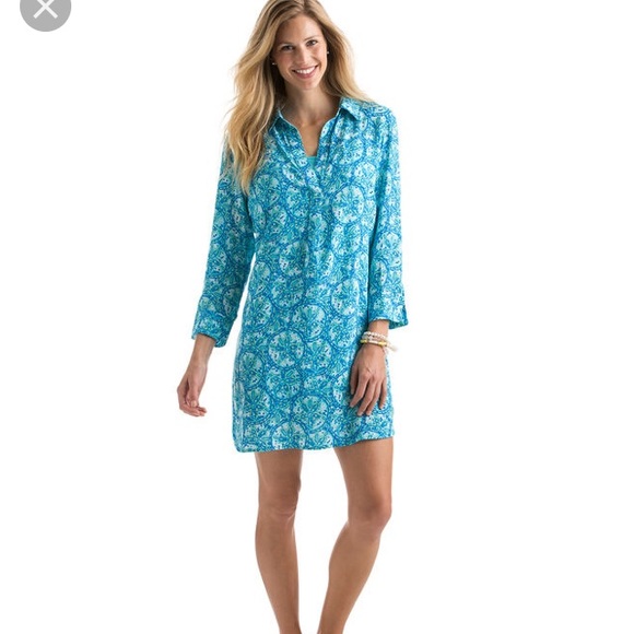 NWT Vineyard Vines XS Cover Up Dress sand dollar - Picture 1 of 8